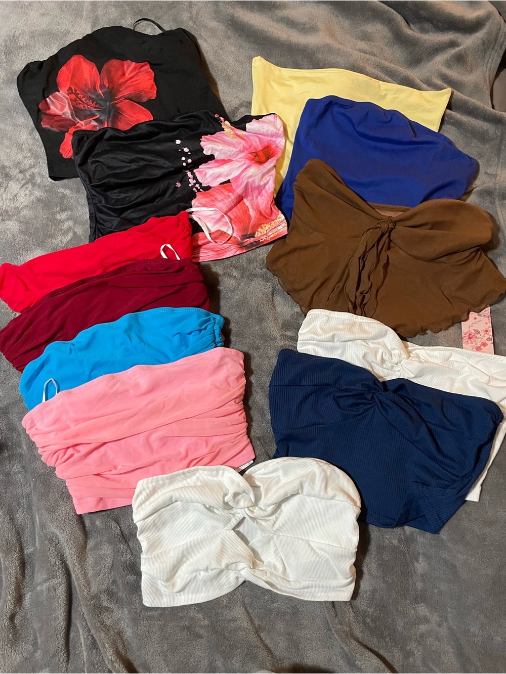 12 Tube Tops, From Shein/Temu. New Sz Small